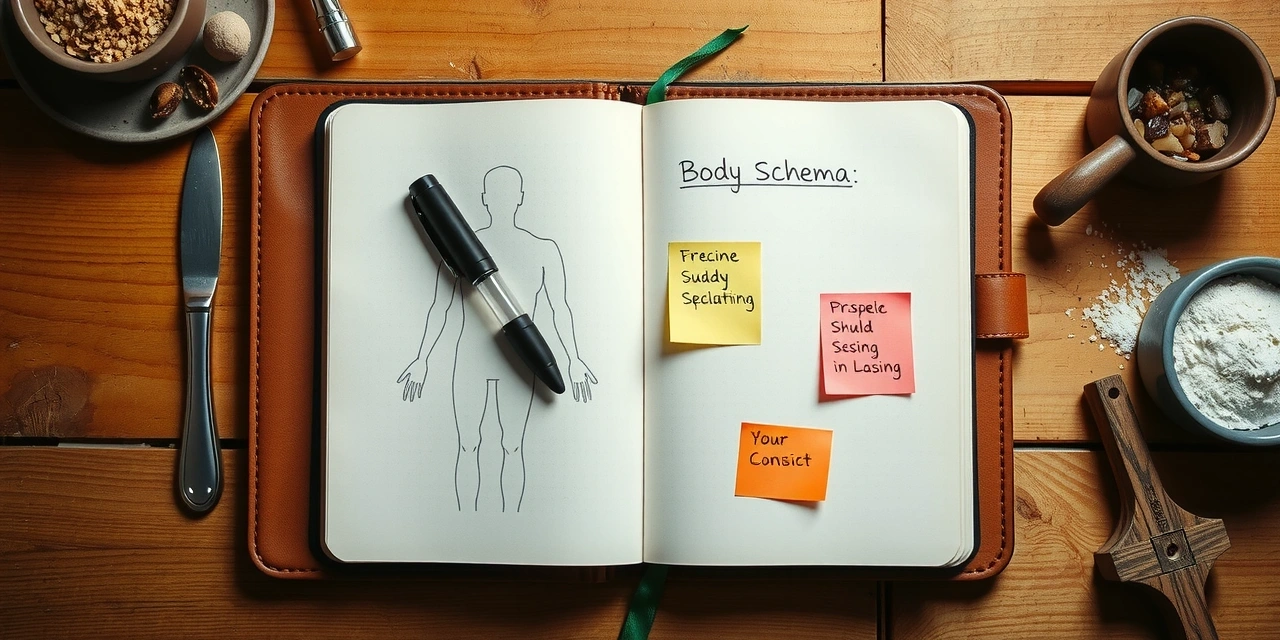 Carnet de notes méthodologique avec schéma corporel
